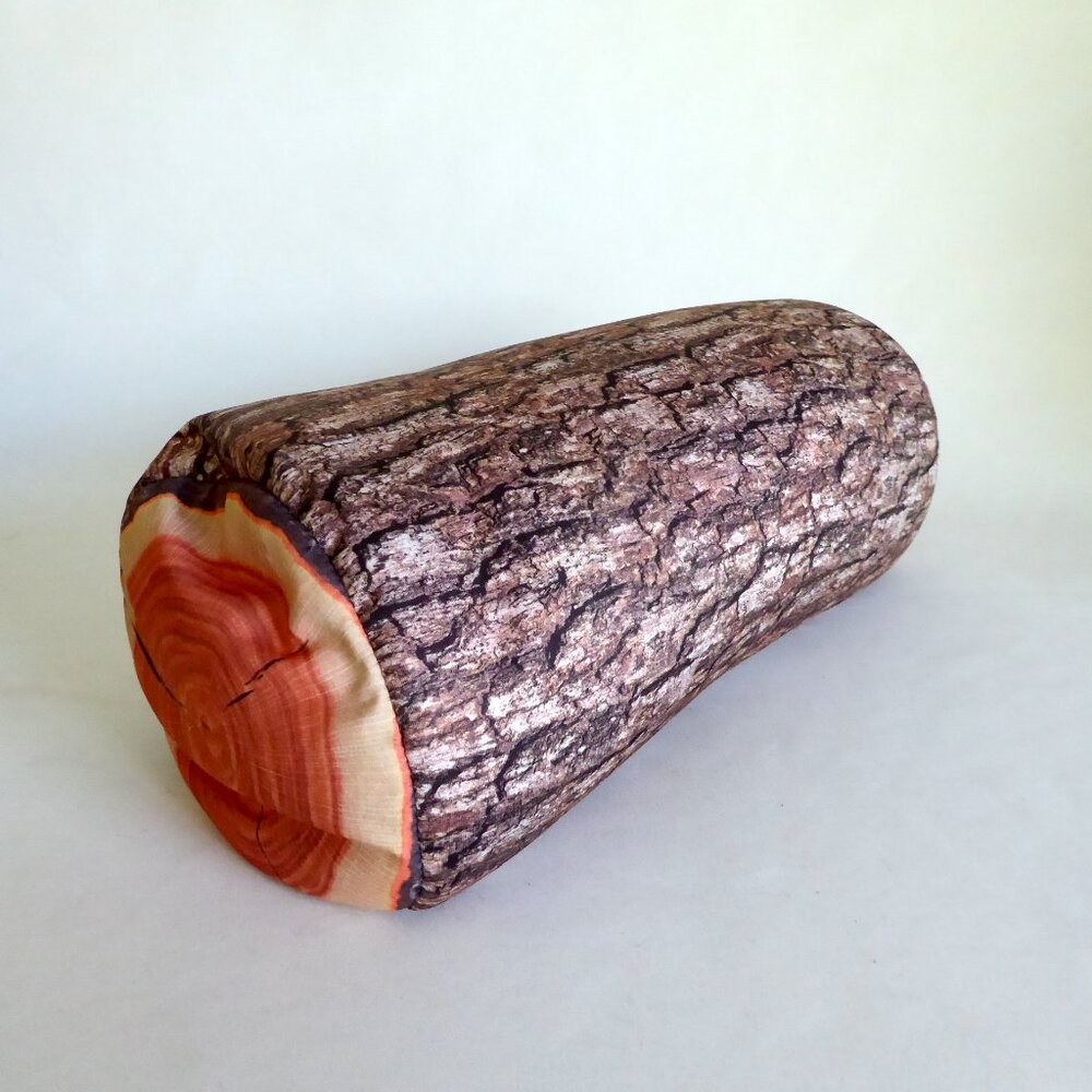 KIKKERLAND BRAND 14” MICROBEAD CAMP FIRE LOG NECK DECORATIVE PILLOW